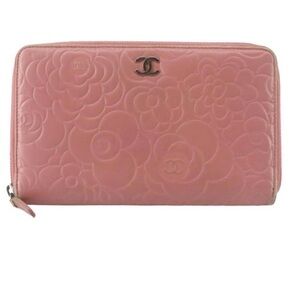 Chanel Camellia Long Wallet Zippy Organizer